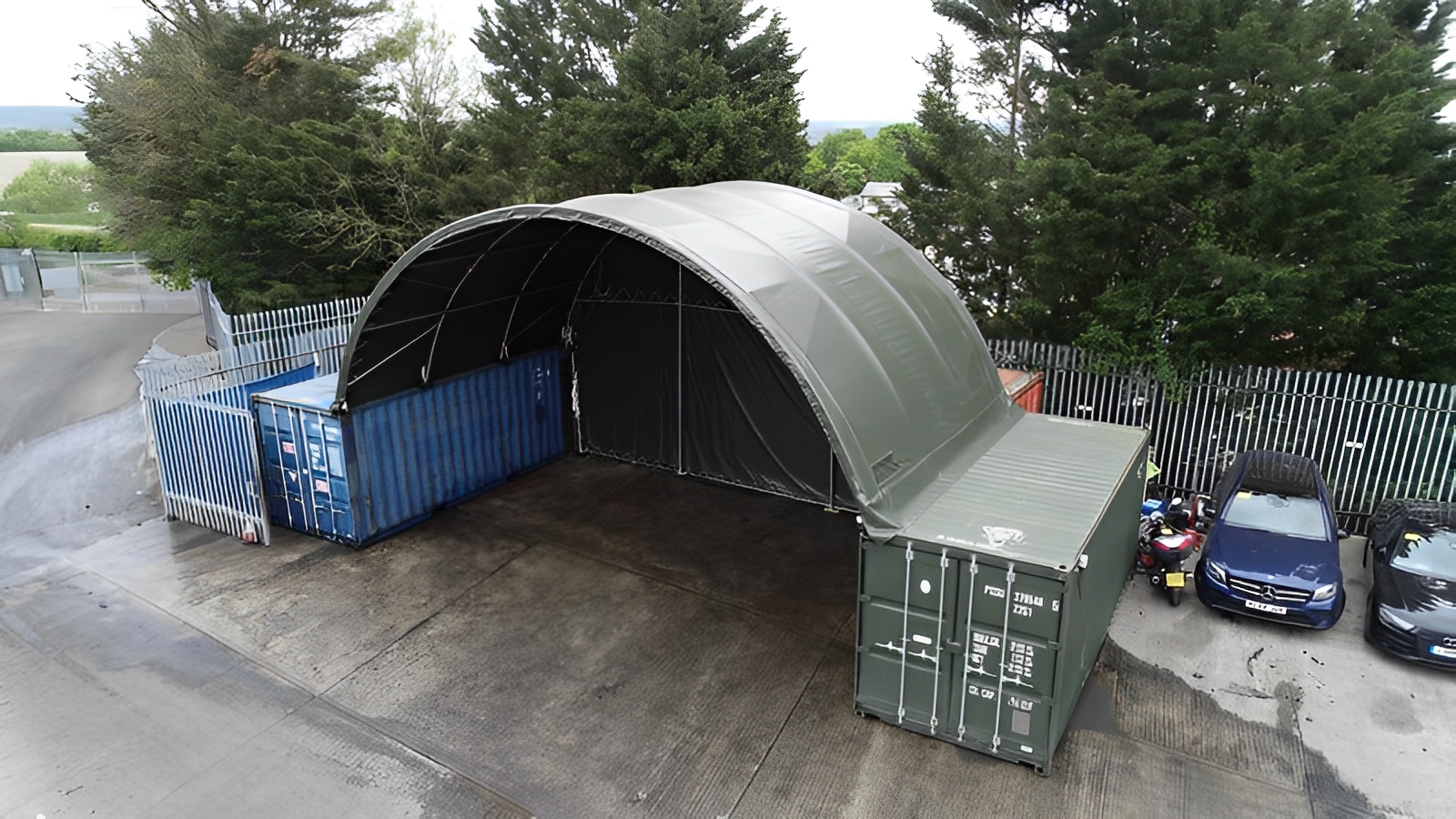 20 x 20ft Container Shelter (6 x 6m) Shade Cloth PVC — New 20ft shipping container for sale in Australia