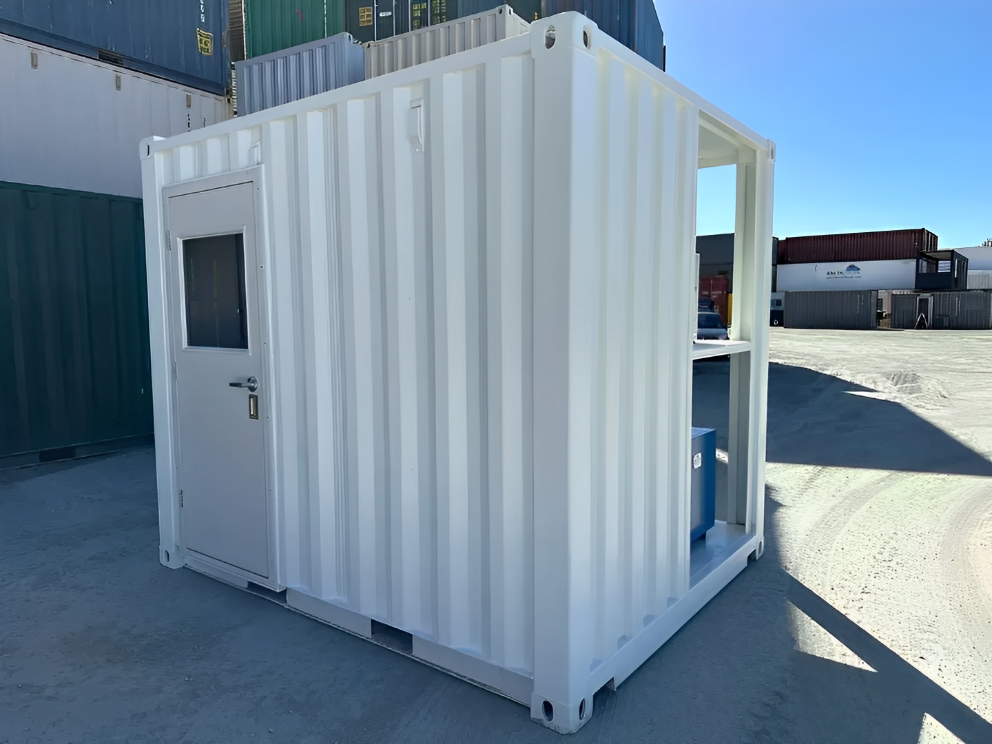 White Modified 10ft Shipping Container with AC — New 10ft shipping container for sale in Australia